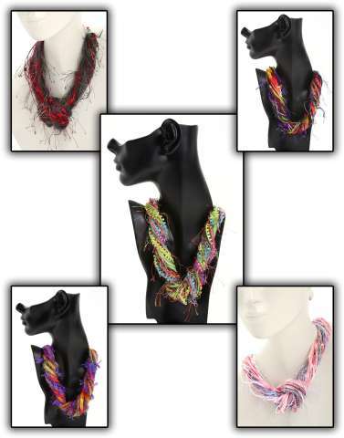 Collage of a few of my Fiber Necklaces
