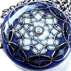 Sapphire Pearl white Filigree Locket