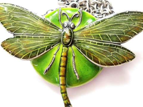 Green drsgonfly Locket