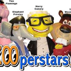 Yao Flamingo, Elephant Presley, Harry Canary, & Tiger Woodschuck