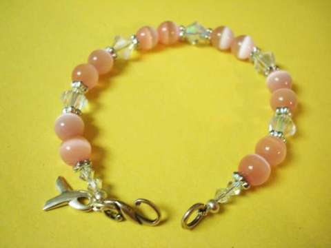 Breast Cancer Bracelet--Sterling