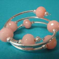 Breast Cancer Awareness Coil Bracelet
