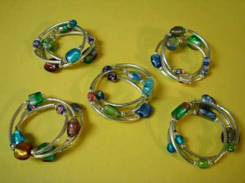 Lampwork Glass Beaded Coil Bracelets