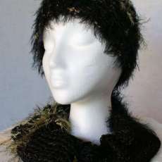 original design creating a scarf that has no ends and is adorned with beads