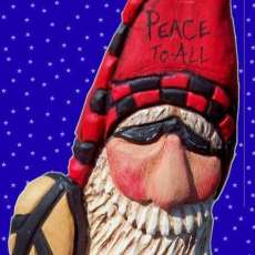 LLA Carvings - Peace Santa