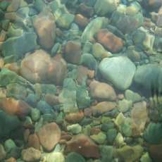 Pristine Glacial water, Flathead River, Mt.