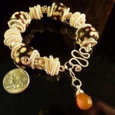 Coiled and Twisted Silver Wire Bracelet