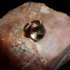 Bronze and Citrine Coiled Wire Ring