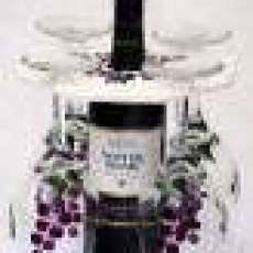 Wine Caddy - White Caddy with Plum Glasses