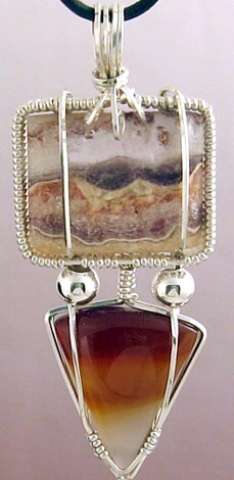 Opalite and Agate Pendant