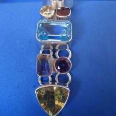 Sterling silver & multi stone bracelet