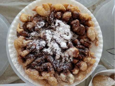 Funnel Cake With Chocolate Topping