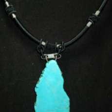 Big Chunk Turquoise on a Leather Tether
