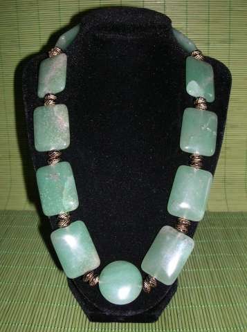 Chunk Jade and Silver Necklace