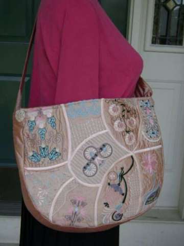 Peach Silk Messenger Bag