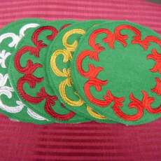 Embroidered Felt Coasters