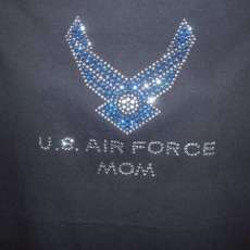 Air Force Mom or Wife rhinestone shirt