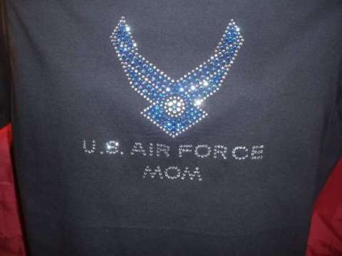 Air Force Mom or Wife rhinestone shirt