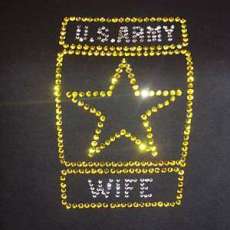 Army Wife or Mom rhinestone shirt