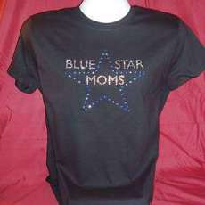 Blue STAR Moms rhinestone shirt