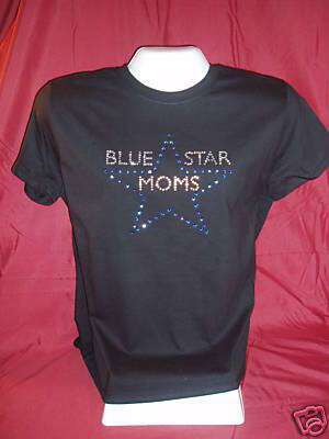 Blue STAR Moms rhinestone shirt