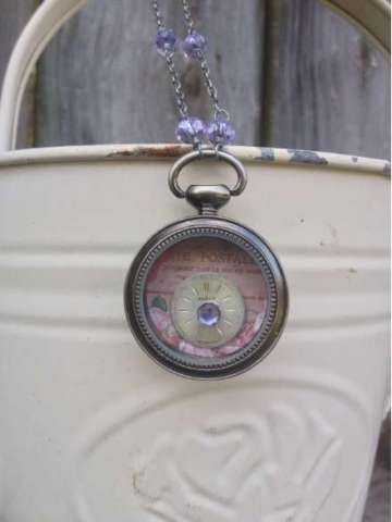 Pocketwatch Collage Necklace