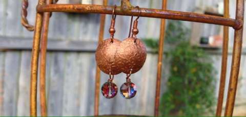 Floral Copper Earrings