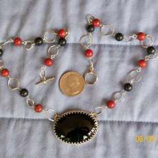 onyx and red coral necklace
