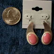 Pink Paisley and Sterling Earring