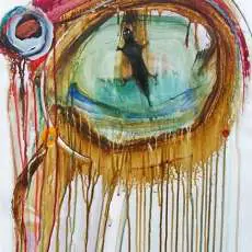 Newt Rattle/acrylics