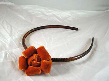 Burnt Orange Velvet Ribbon Flower Headband