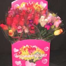 Long Stem Rose display