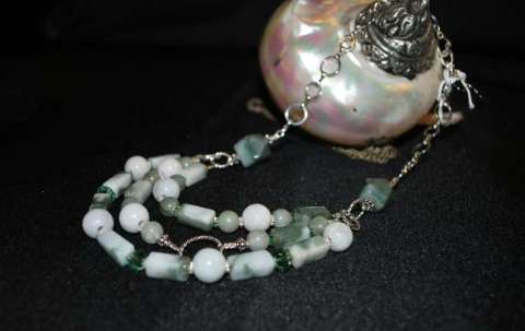 Three strand jade with chain