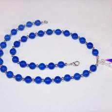 Blue Agate and Swarovski Crystal Necklace