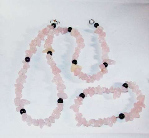 Rose Quartz and Blue Goldstone Set