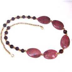 Rhodonite and Black Agate Necklace