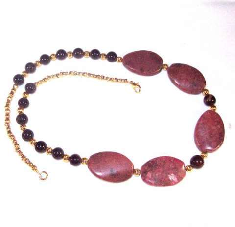 Rhodonite and Black Agate Necklace