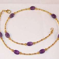Amethyst and Gold Necklace