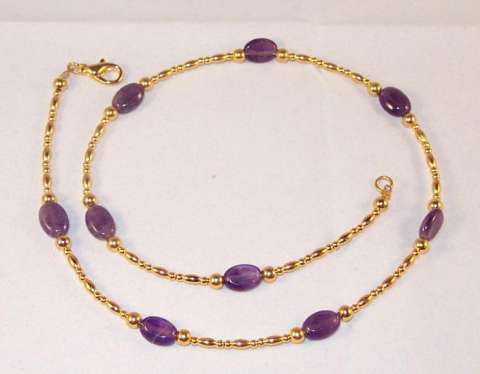 Amethyst and Gold Necklace