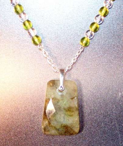 Labradorite Trapezoid Pendant Necklace