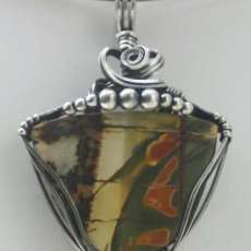 Sterling Silver Wire Wrapped Red Creek Jasper