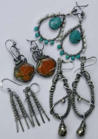 Various Wire Wrapped/Woven Earrings
