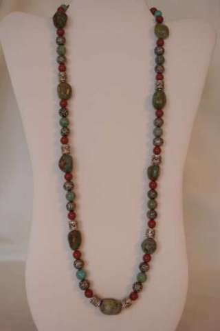 American Turquoise Nuggets with Coral