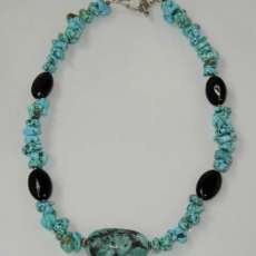 Turquoise and Onyx Necklace