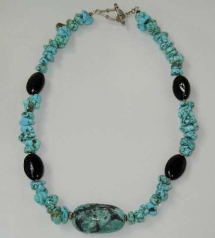 Turquoise and Onyx Necklace