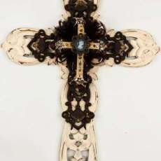 Distressed Leopard Cameo Wall Cross