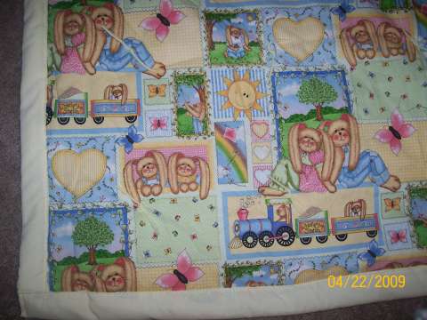 Springtime and Bunnies baby quilt