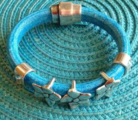 Royal Blue leather bracelet
