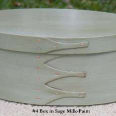 #4 Shaker Oval Box in Sage Green Milk-Paint.