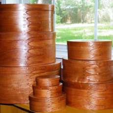 Stack of Shaker Boxes in Natural Cherry.